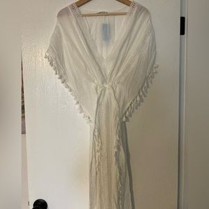 White bathing suit cover up size large new with tags